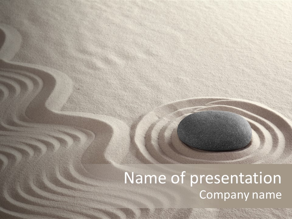 Sand Line Rock Garden PowerPoint Template