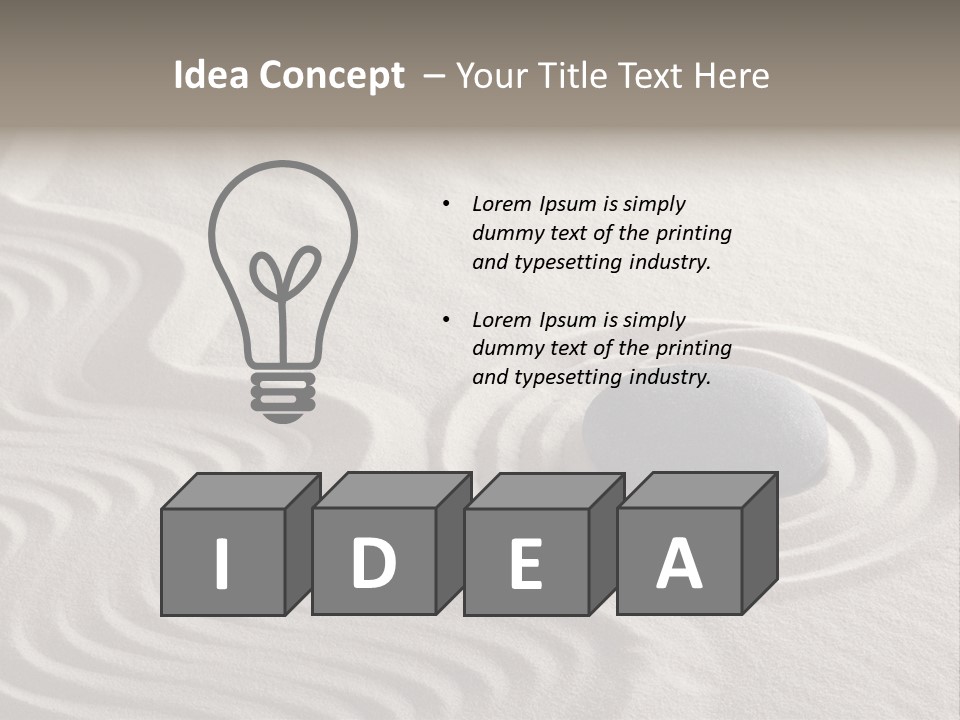 Sand Line Rock Garden PowerPoint Template