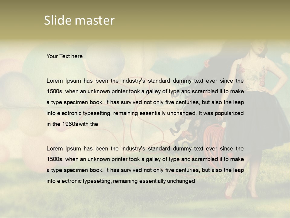 Glamour Paper Postcard PowerPoint Template