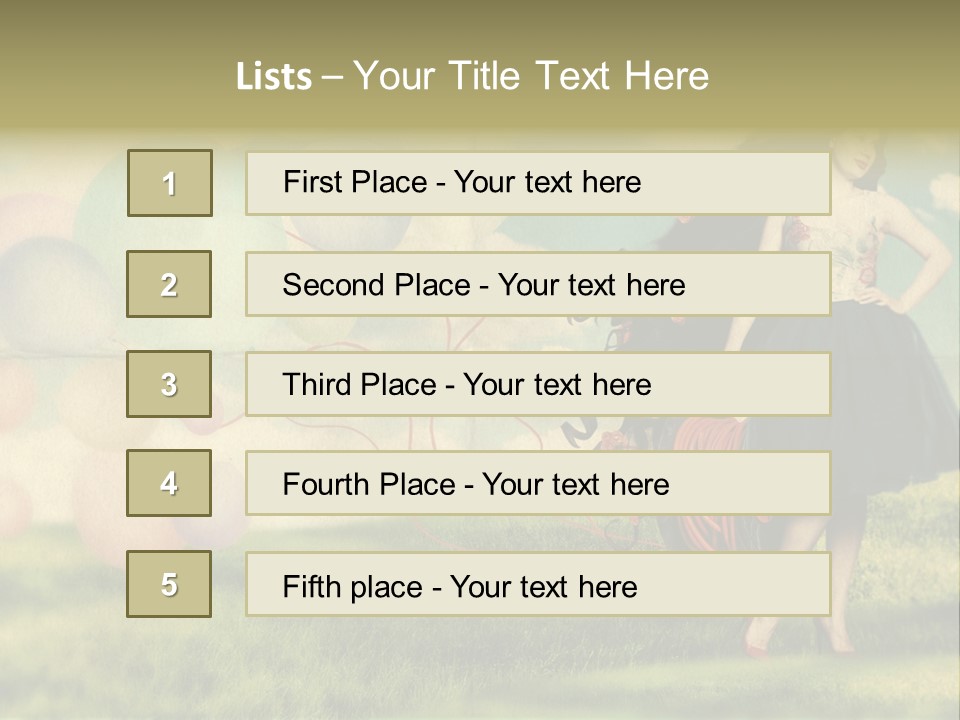 Glamour Paper Postcard PowerPoint Template