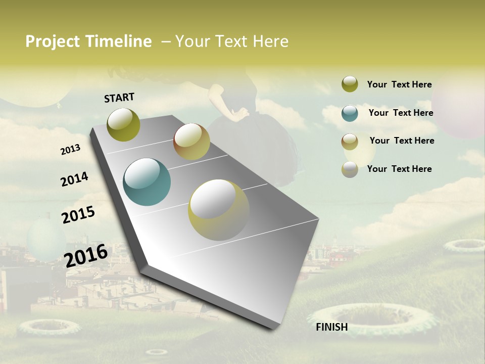 Pin Concept Colour PowerPoint Template