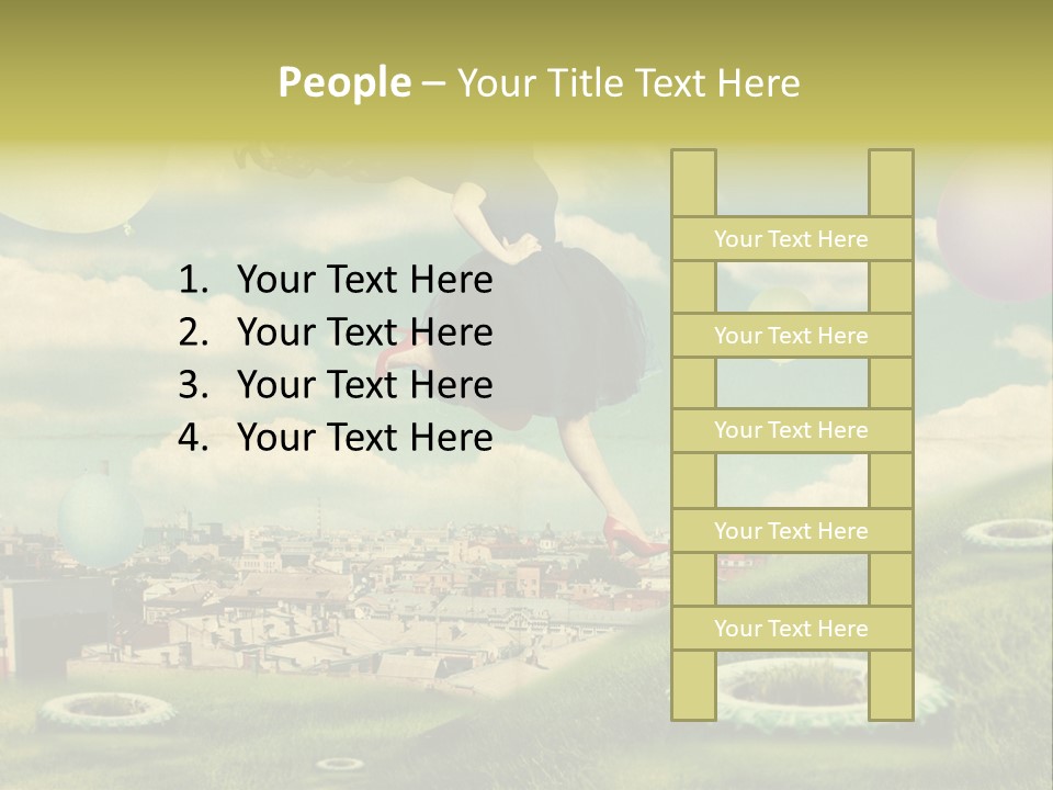 Pin Concept Colour PowerPoint Template