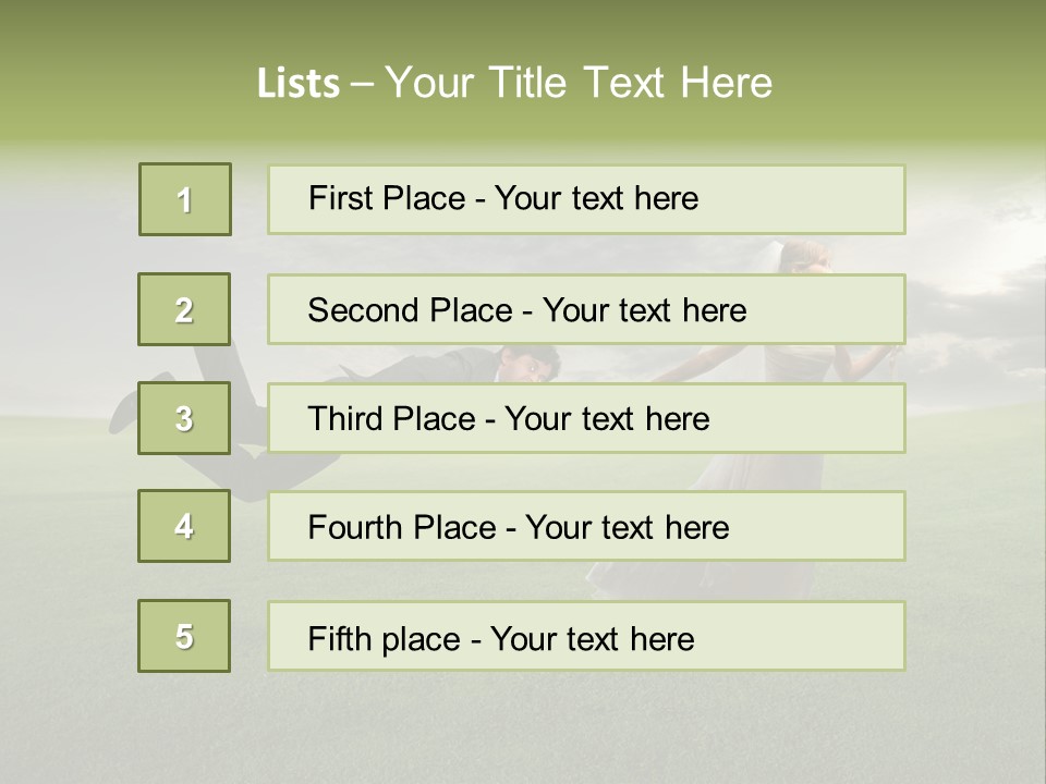 Hold Marriage Landscaped PowerPoint Template