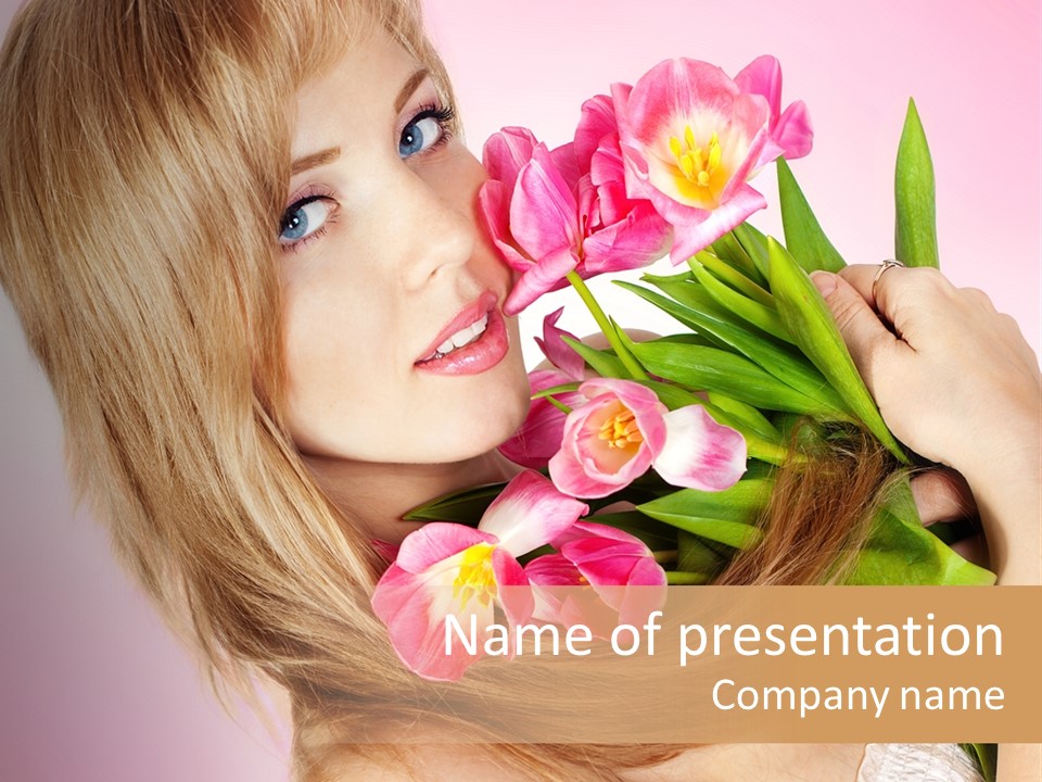 Young Cheerful Hair PowerPoint Template