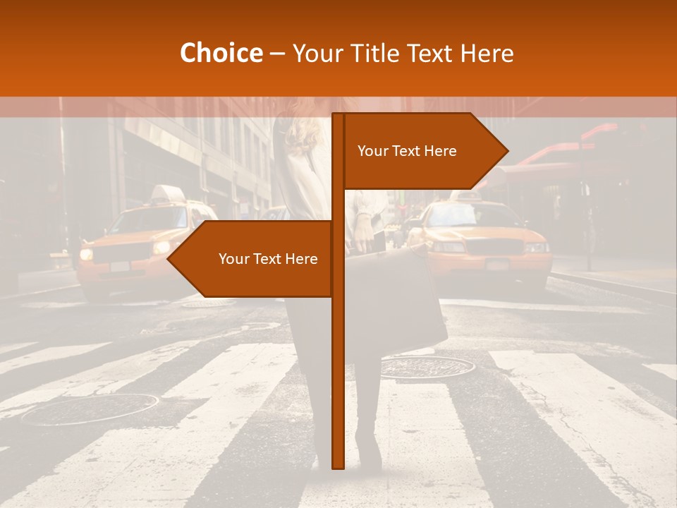Business Way Crosswalks PowerPoint Template
