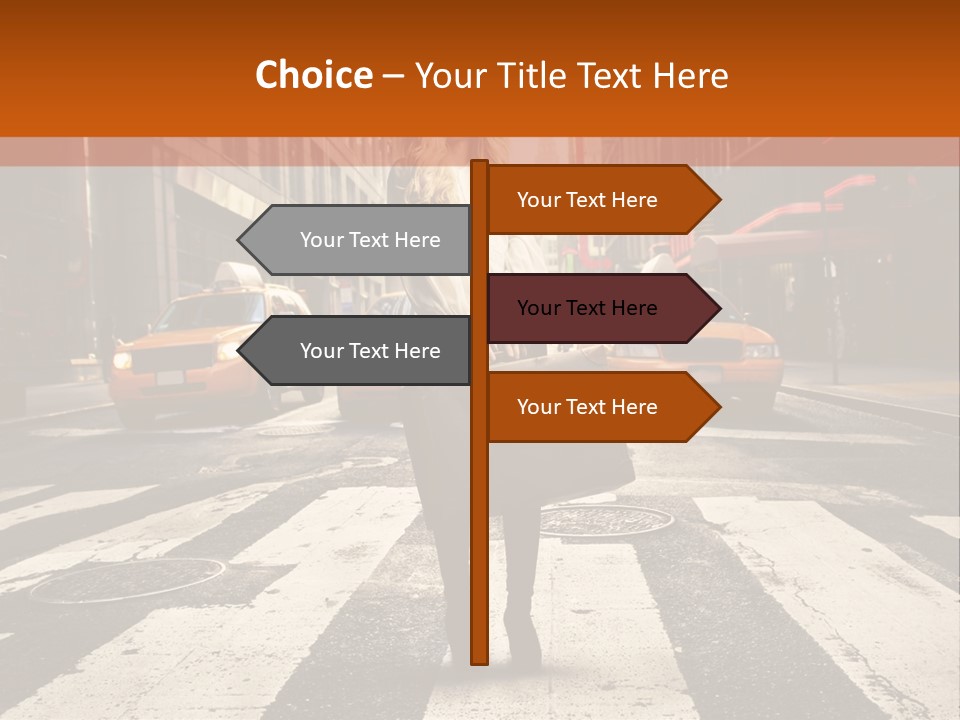 Business Way Crosswalks PowerPoint Template