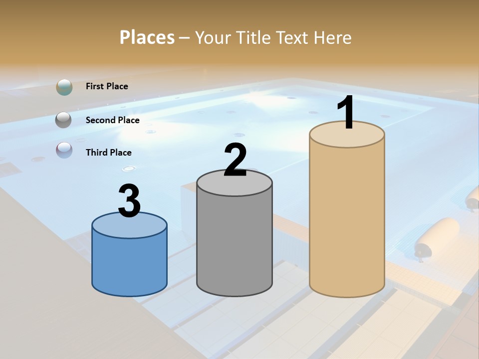 Illuminated Pool Poolside PowerPoint Template