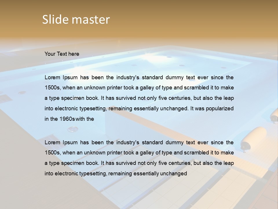 Illuminated Pool Poolside PowerPoint Template