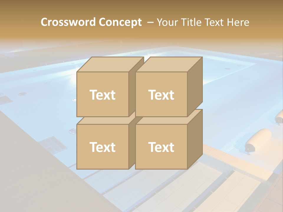Illuminated Pool Poolside PowerPoint Template