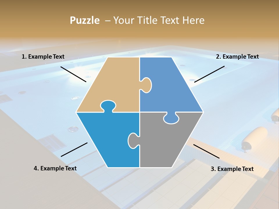 Illuminated Pool Poolside PowerPoint Template