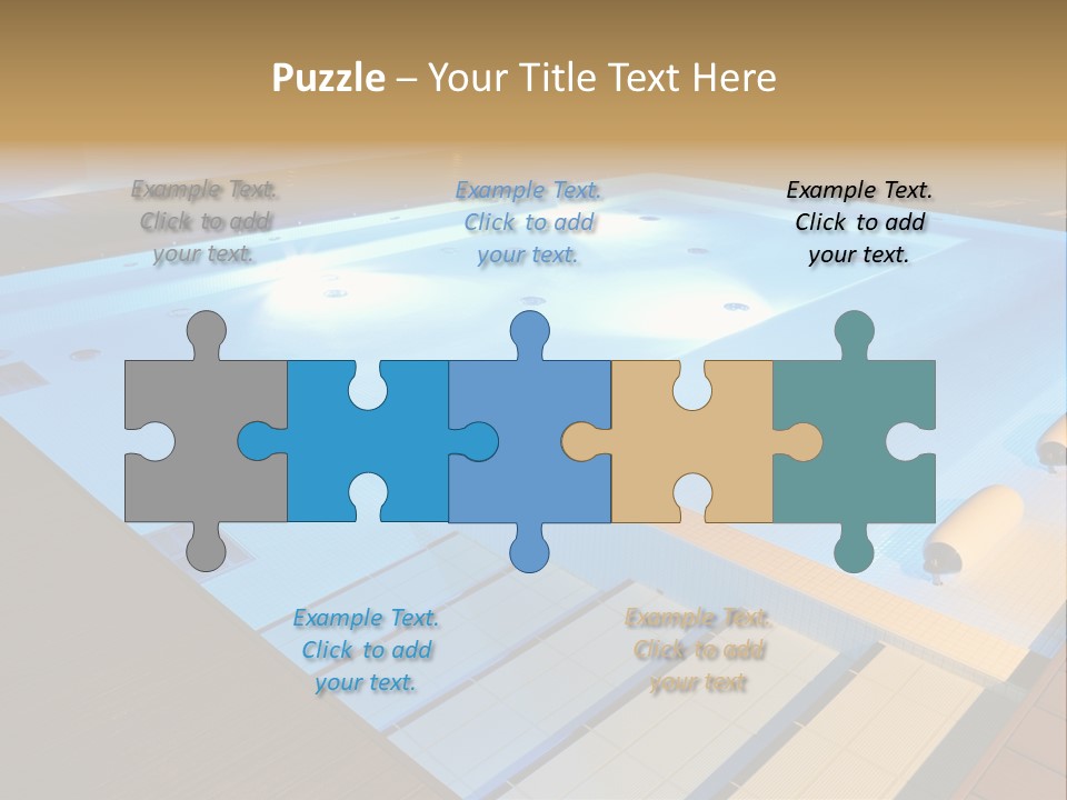 Illuminated Pool Poolside PowerPoint Template
