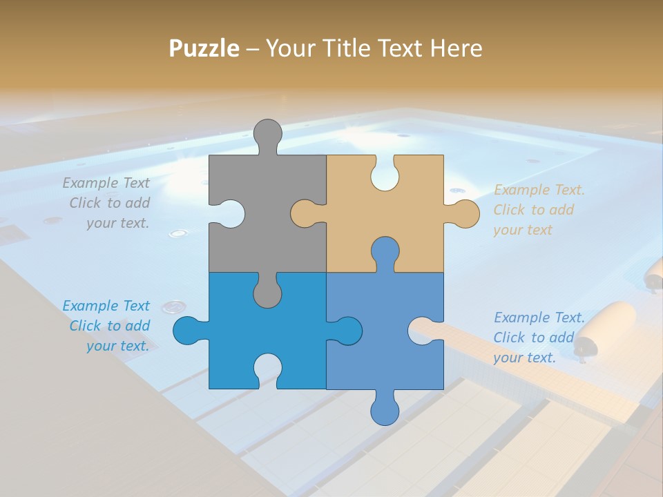 Illuminated Pool Poolside PowerPoint Template