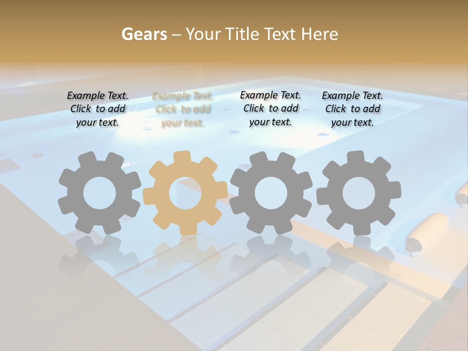 Illuminated Pool Poolside PowerPoint Template