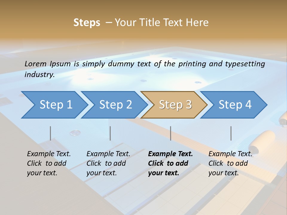 Illuminated Pool Poolside PowerPoint Template