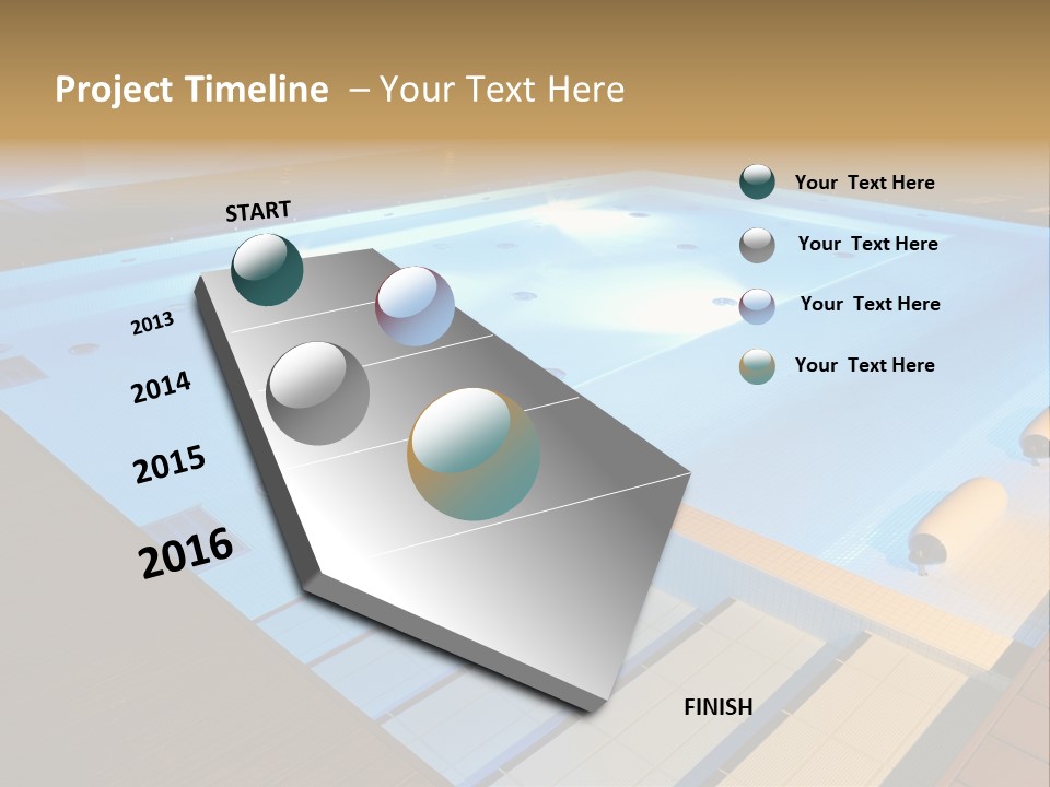 Illuminated Pool Poolside PowerPoint Template