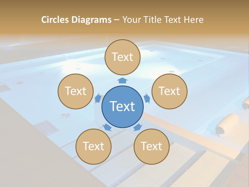 Illuminated Pool Poolside PowerPoint Template