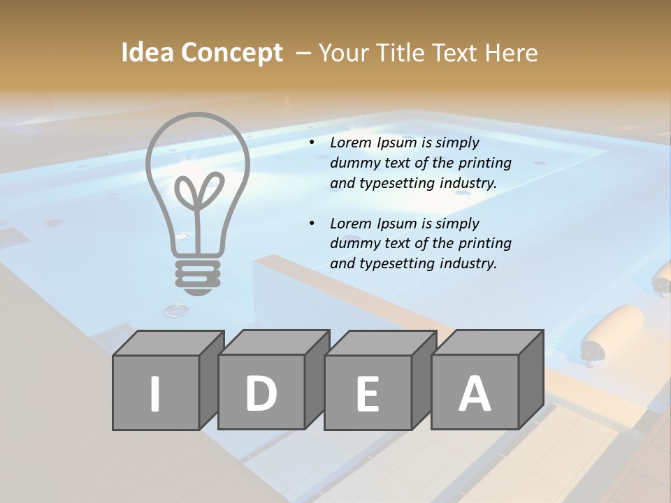 Illuminated Pool Poolside PowerPoint Template