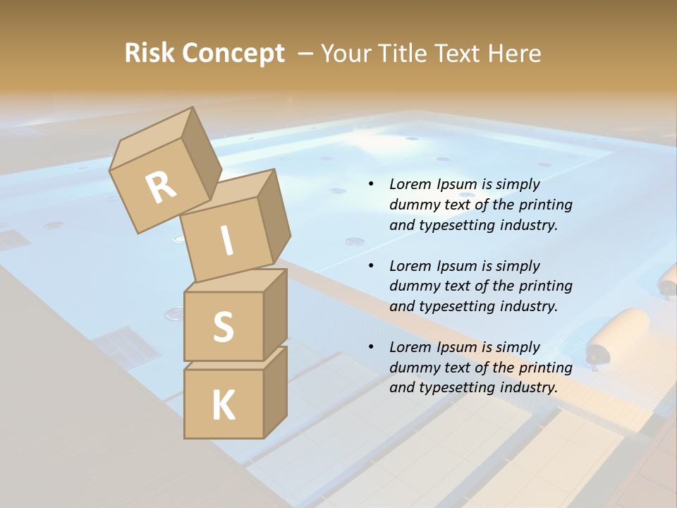 Illuminated Pool Poolside PowerPoint Template