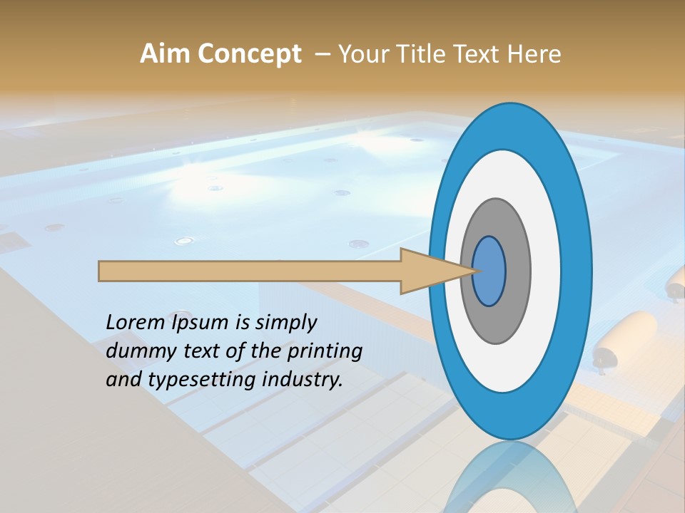 Illuminated Pool Poolside PowerPoint Template