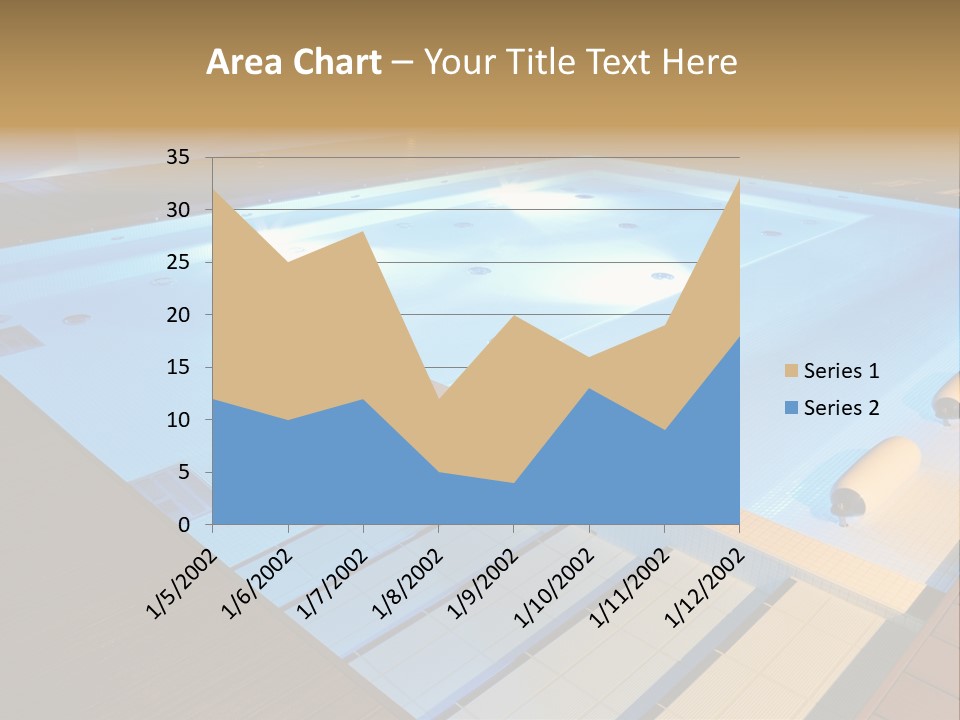 Illuminated Pool Poolside PowerPoint Template