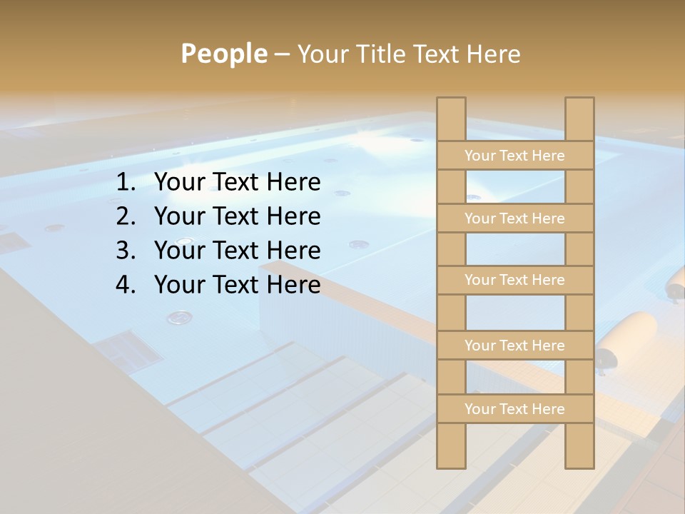 Illuminated Pool Poolside PowerPoint Template