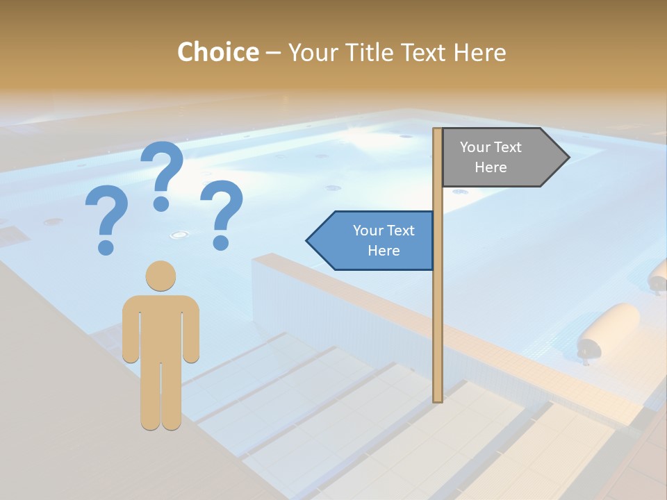 Illuminated Pool Poolside PowerPoint Template
