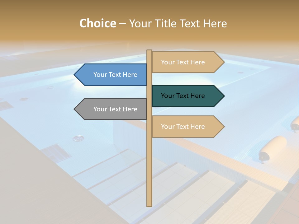 Illuminated Pool Poolside PowerPoint Template