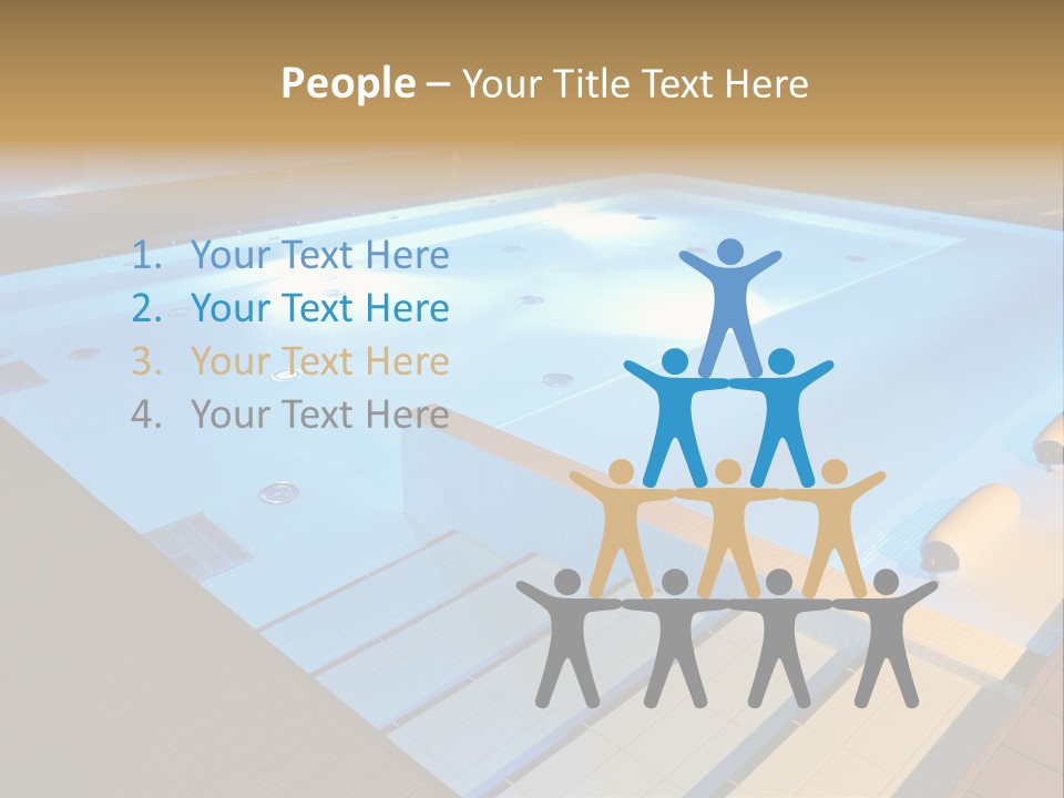 Illuminated Pool Poolside PowerPoint Template