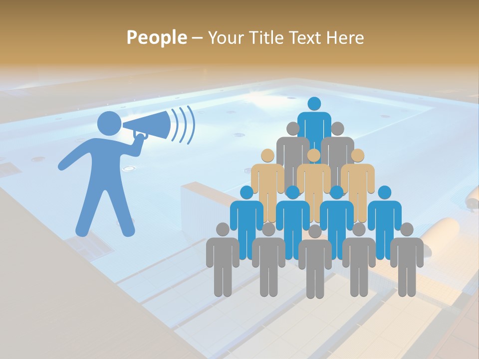 Illuminated Pool Poolside PowerPoint Template