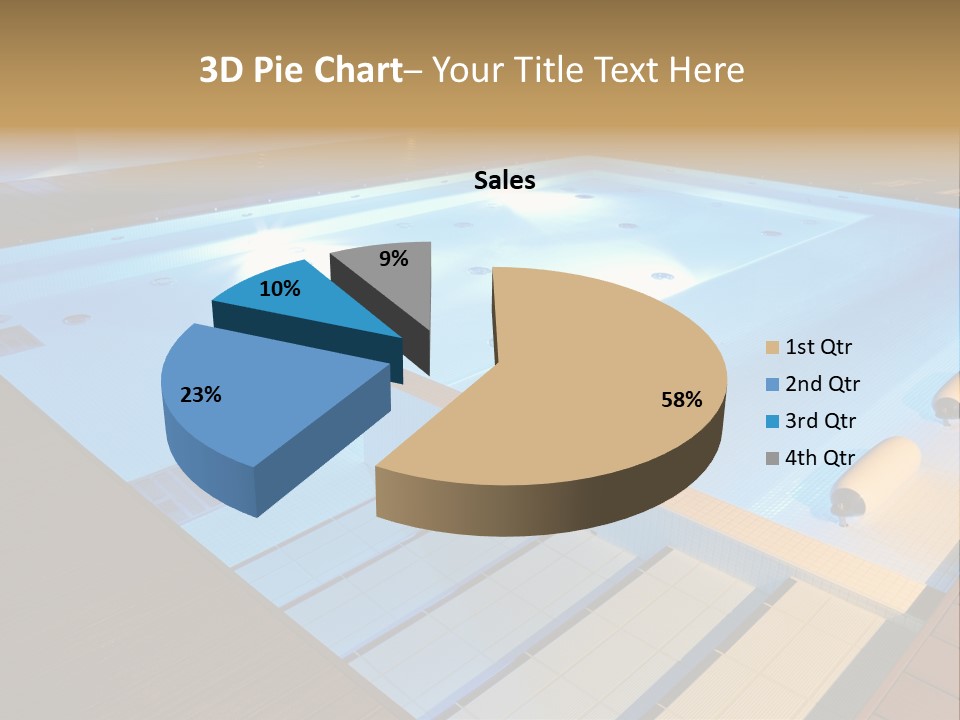 Illuminated Pool Poolside PowerPoint Template