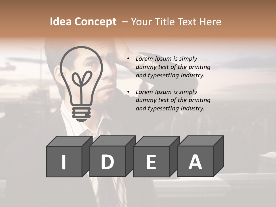 Tall Worker Top PowerPoint Template