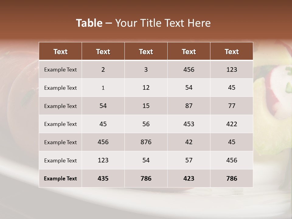 Wooden Table Snack Rustic PowerPoint Template