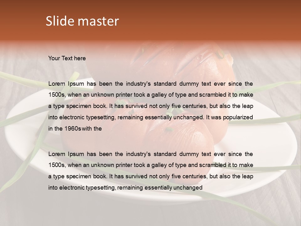 Wooden Table Lunch Fried PowerPoint Template