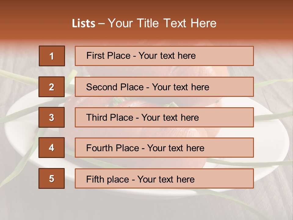 Wooden Table Lunch Fried PowerPoint Template