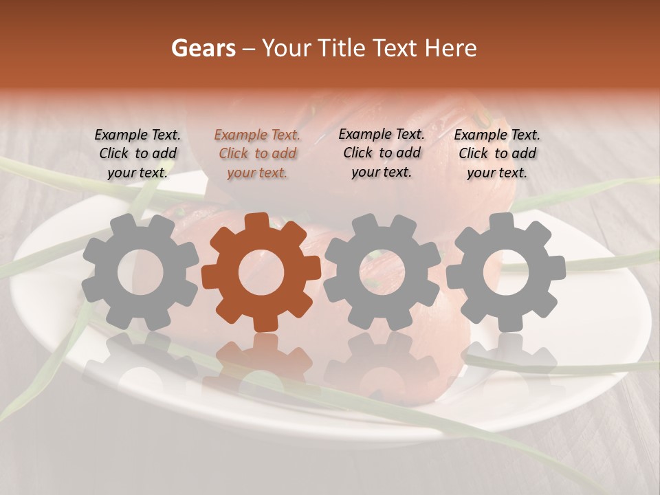 Wooden Table Lunch Fried PowerPoint Template