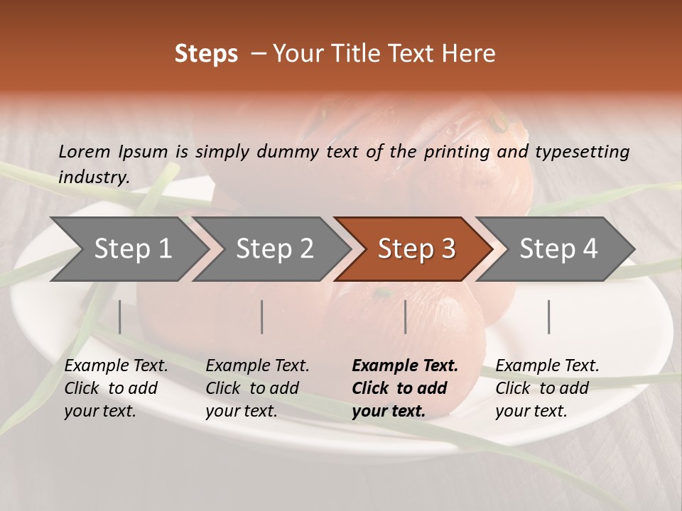 Wooden Table Lunch Fried PowerPoint Template