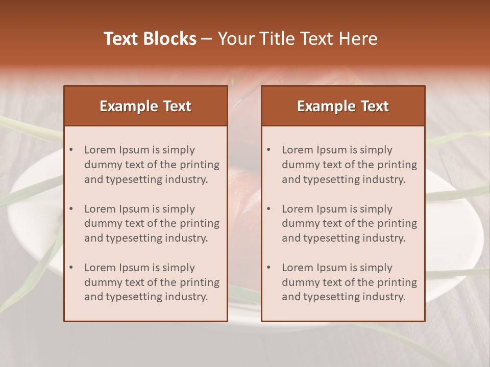 Wooden Table Lunch Fried PowerPoint Template