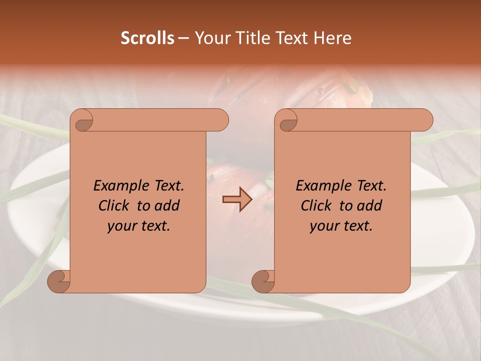 Wooden Table Lunch Fried PowerPoint Template
