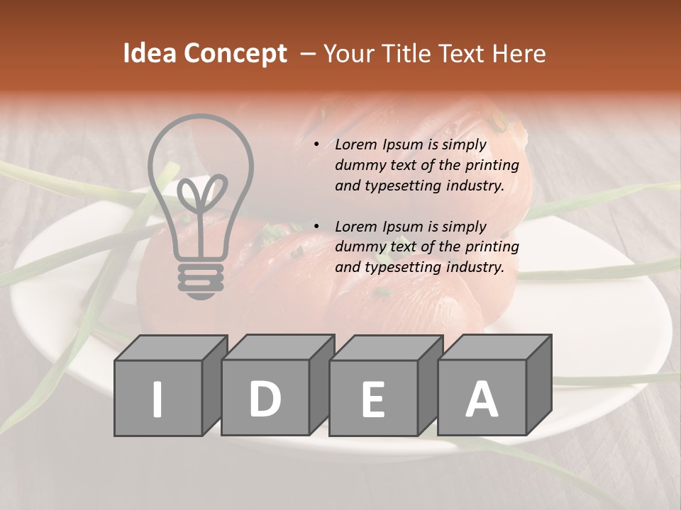 Wooden Table Lunch Fried PowerPoint Template