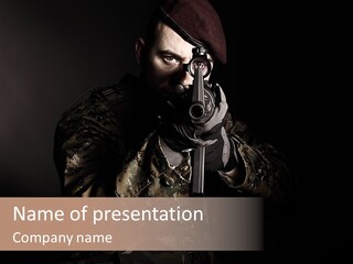 Marines Scope Weapon PowerPoint Template