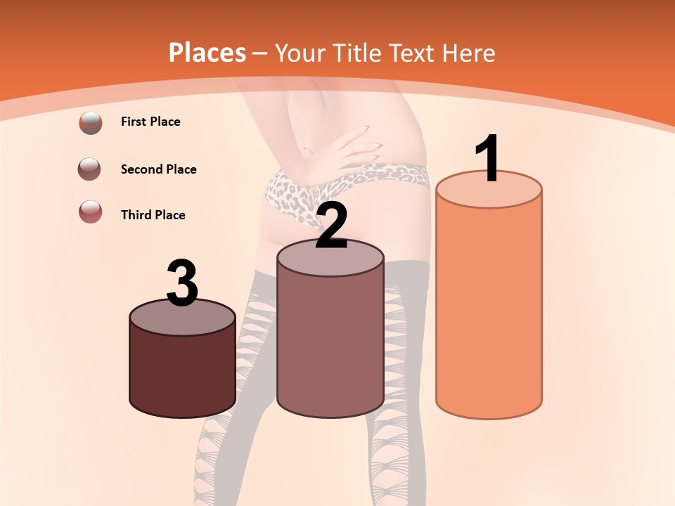 A Woman In Lingerie And Stockings Is Posing For A Picture PowerPoint Template