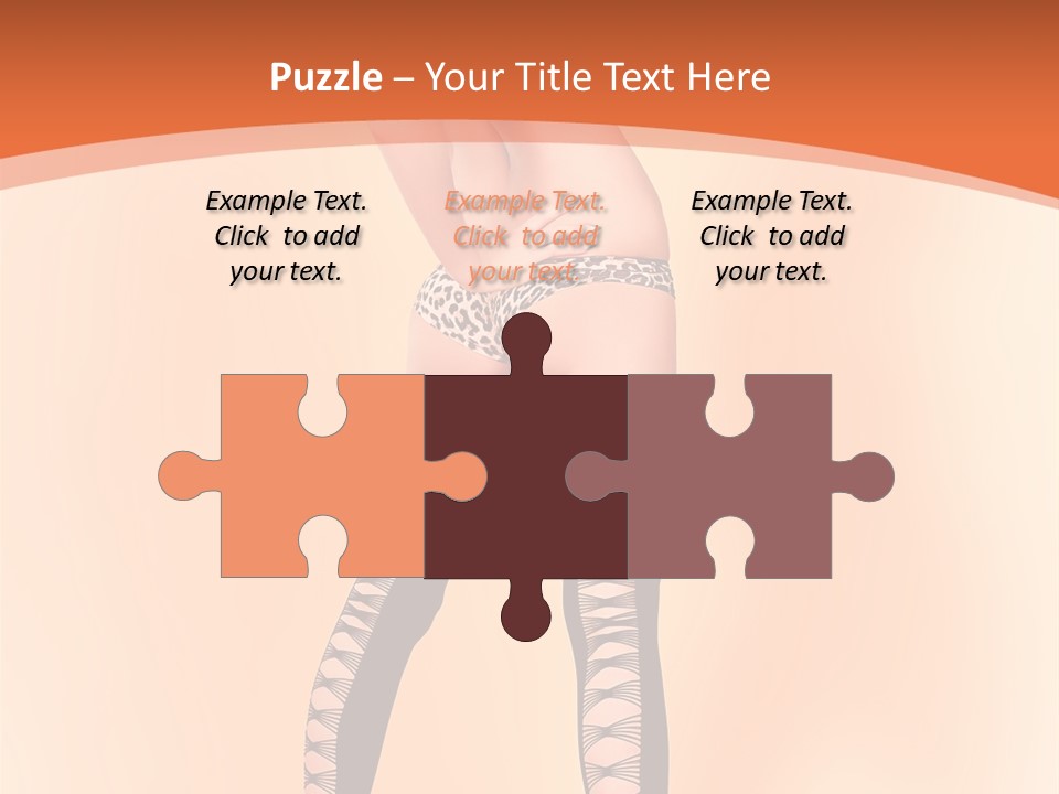 A Woman In Lingerie And Stockings Is Posing For A Picture PowerPoint Template