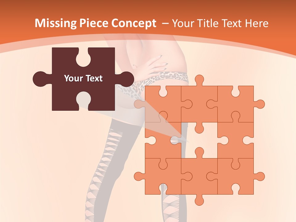 A Woman In Lingerie And Stockings Is Posing For A Picture PowerPoint Template