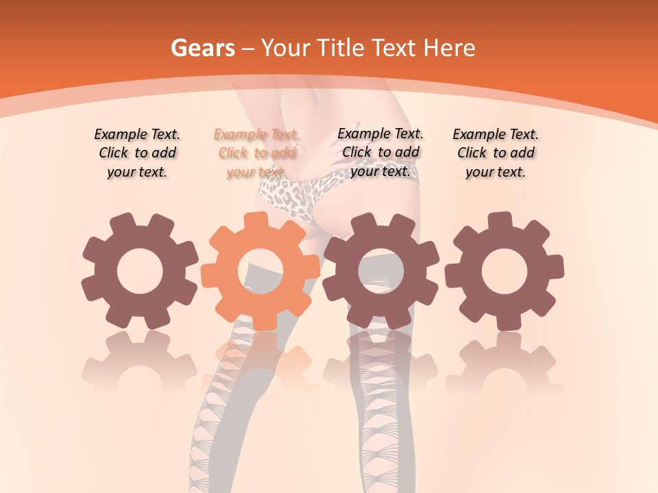 A Woman In Lingerie And Stockings Is Posing For A Picture PowerPoint Template