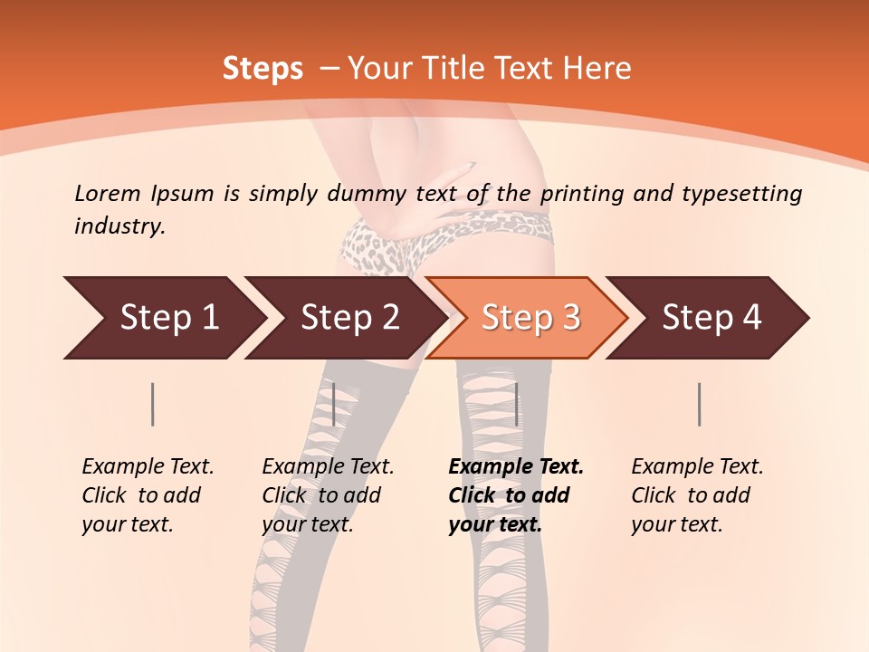 A Woman In Lingerie And Stockings Is Posing For A Picture PowerPoint Template