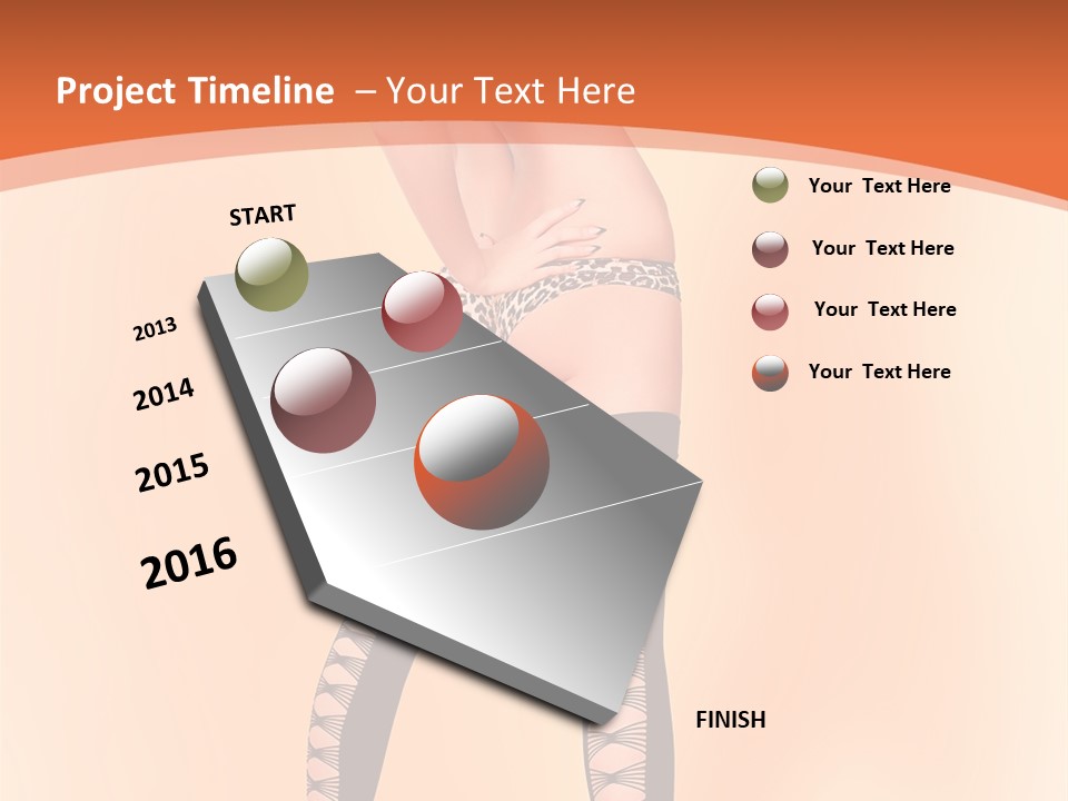 A Woman In Lingerie And Stockings Is Posing For A Picture PowerPoint Template