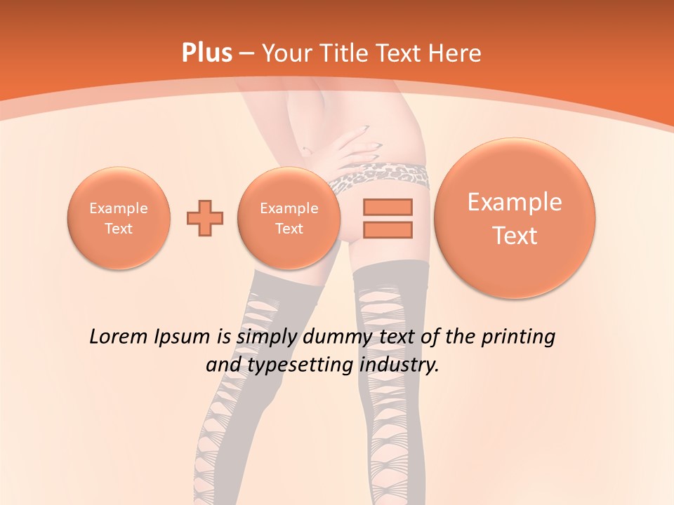 A Woman In Lingerie And Stockings Is Posing For A Picture PowerPoint Template