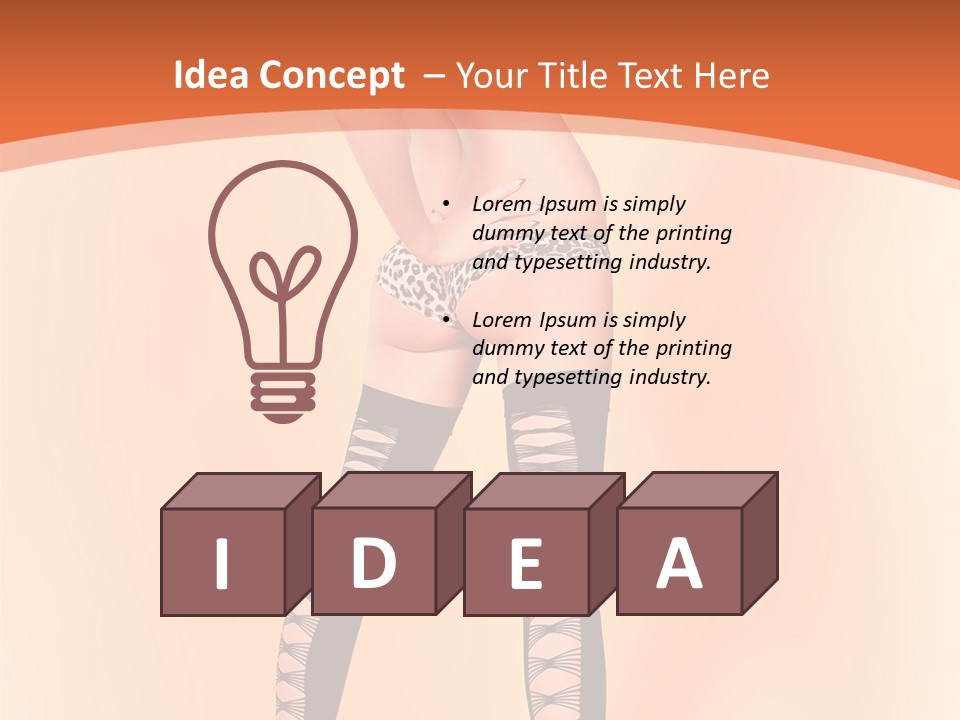 A Woman In Lingerie And Stockings Is Posing For A Picture PowerPoint Template