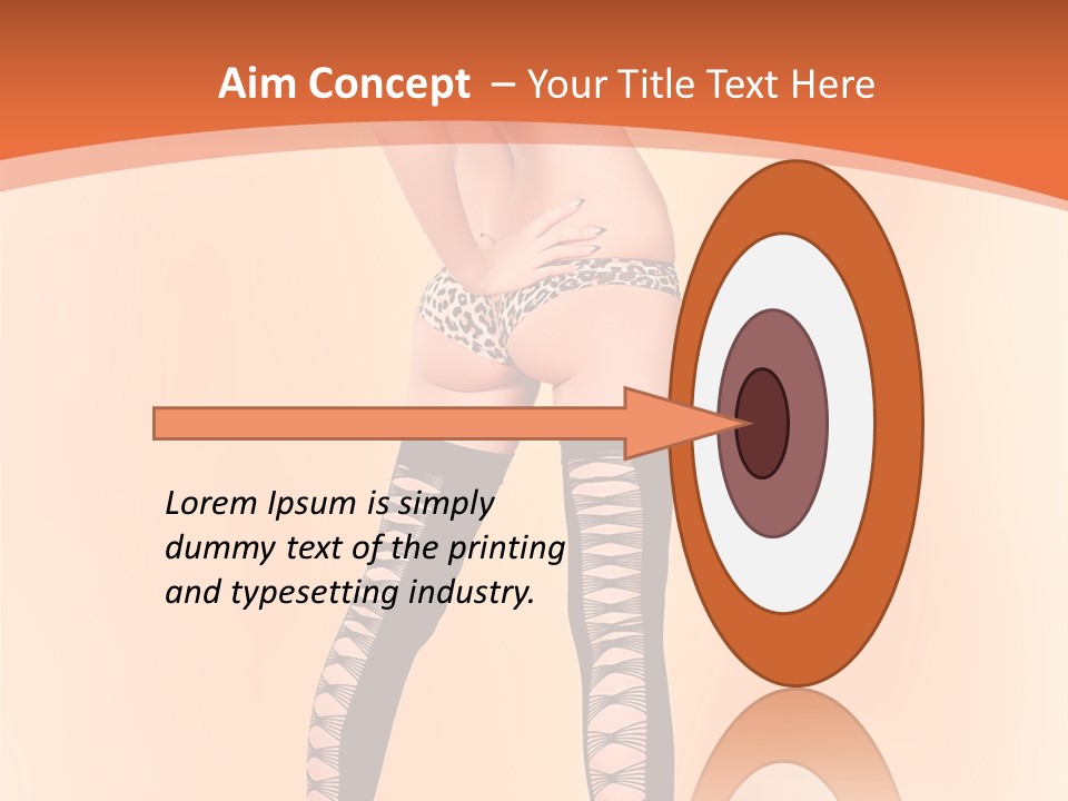 A Woman In Lingerie And Stockings Is Posing For A Picture PowerPoint Template