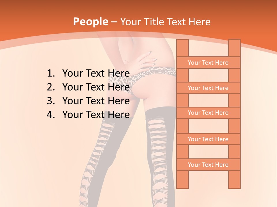 A Woman In Lingerie And Stockings Is Posing For A Picture PowerPoint Template